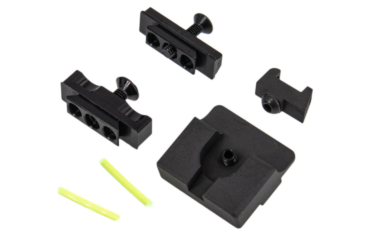 Detonator TT Style Ultimate Fiber Optic Sight Set for Marui TM G Model GBB Series ( Black )