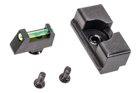 Detonator Steel T Style Fiber Optic Sights Set For Marui TM G17 Gen5 MOS GBBP