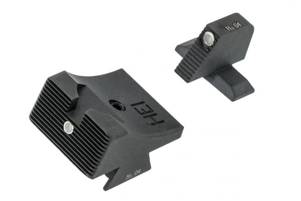 Detonator Steel TRI HEINIE Style Front & Rear Sight Set For Marui TM USP Compact GBBP