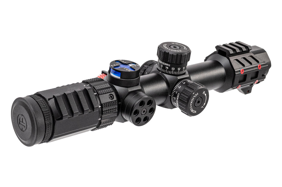 Discovery WG 1.2-6X24 IRAI Tactical Rifle Scope R&G Illuminated Hunting Sights With Bullet Wheel Angle Indicator Bubble Locator ( Black )