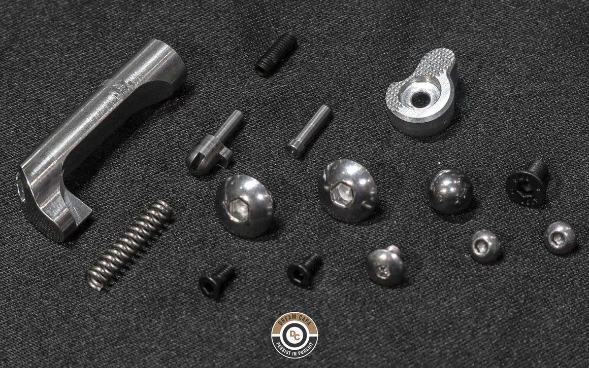 Dream Capa DCP CNC Aluminium INF Grip ( Infinity Diamond Hollow SV Style ) For TM Hi-Capa GBBP Airsoft Series ( 5-Axis CNC Machining ) Red