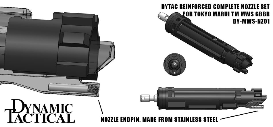 DYTAC Reinforced Complete Nozzle Set for Tokyo Marui TM MWS GBBR ( Nozzle Endpin Made from Stainless Steel )