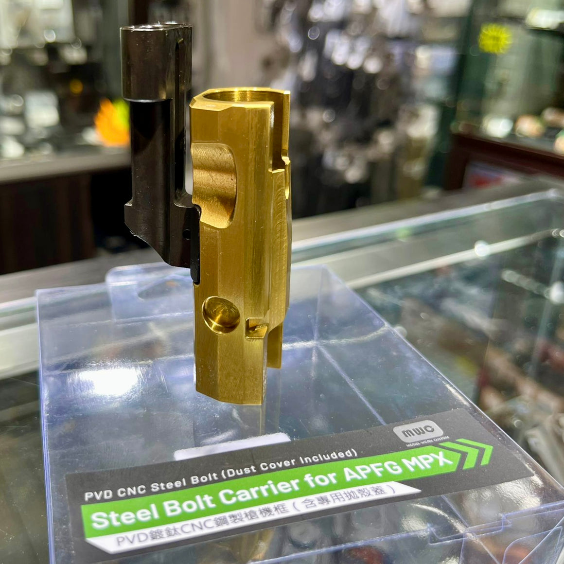 MWC CNC Steel Bolt Carrier BCG with Dust Cover For APFG MPX GBB Series ( PVD Gold )