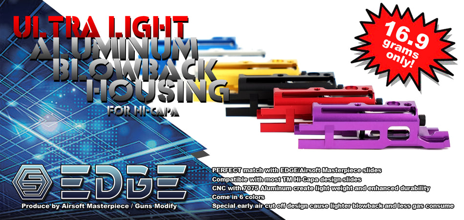 EDGE ULTRA LIGHT Aluminum Blowback Housing BBU for Marui TM Hi-Capa 5.1 / 1911 GBBP Series-Purple