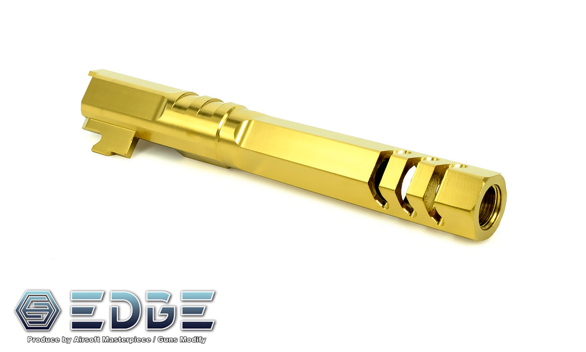 EDGE HEXA Stainless Steel Outer Barrel for Marui TM Hi-Capa 5.1 / 1911 GBBP Series-Silver