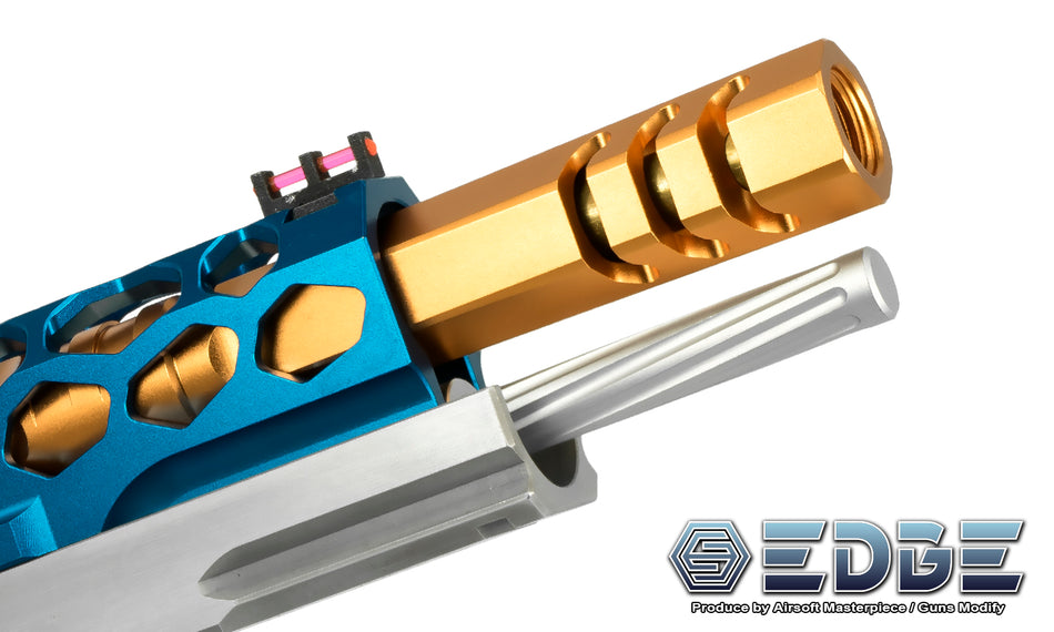 EDGE HEXA Aluminum Outer Barrel for Marui TM Hi-Capa 5.1 / 1911 GBBP Series-Silver