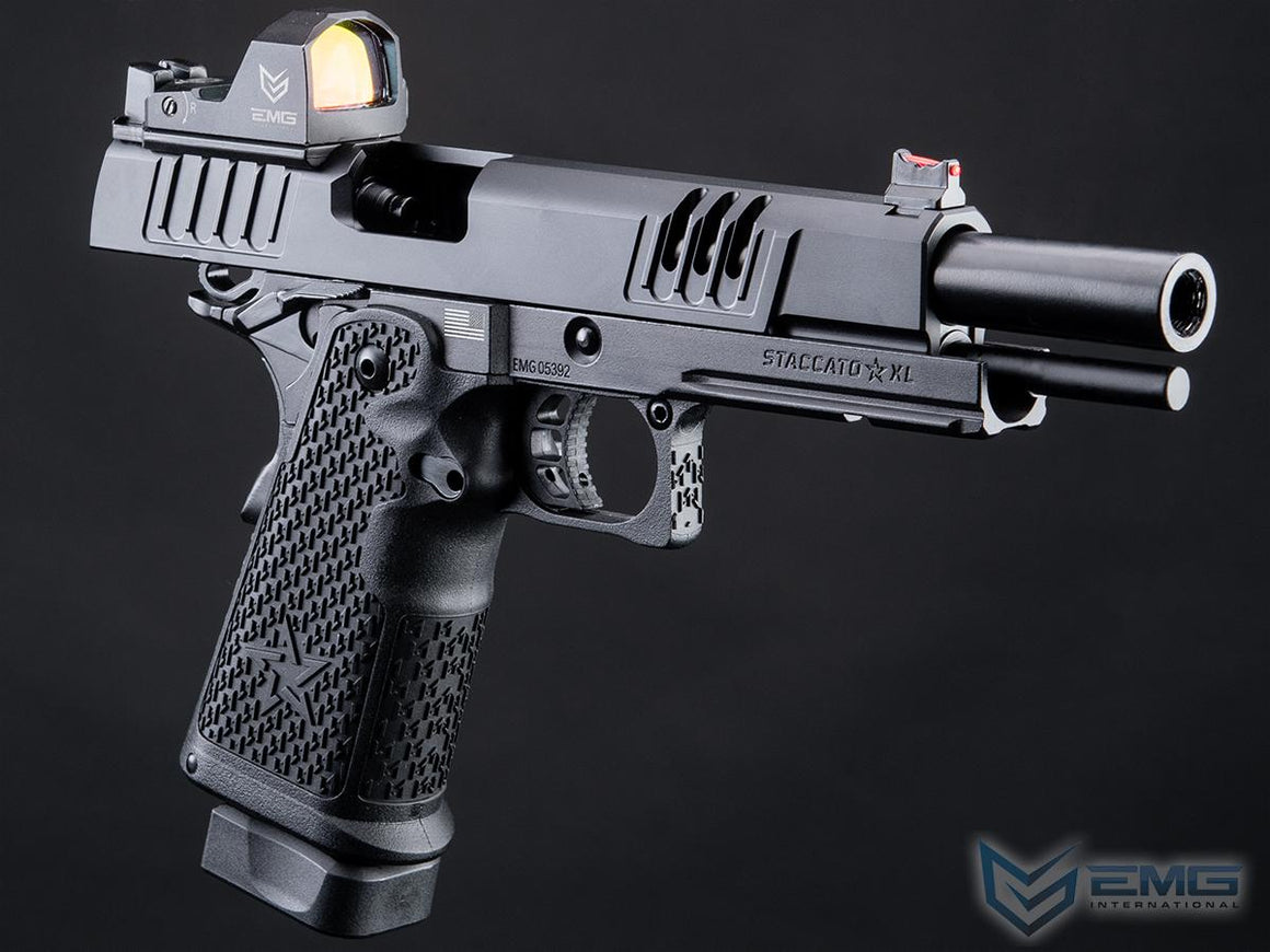 EMG Staccato Licensed XL 2011 CNC AI Slide Hi-Capa GBBP Gas Blowback Pistol Airsoft ( Model: VIP Grip / CNC / Green Gas )
