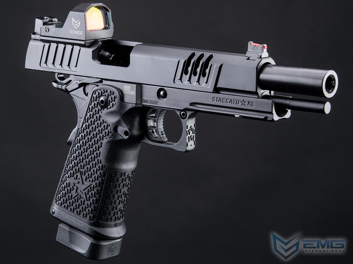EMG Staccato Licensed XL 2011 CNC AI Slide Hi-Capa GBBP Gas Blowback Pistol Airsoft ( Model: VIP Grip / CNC / Green Gas )