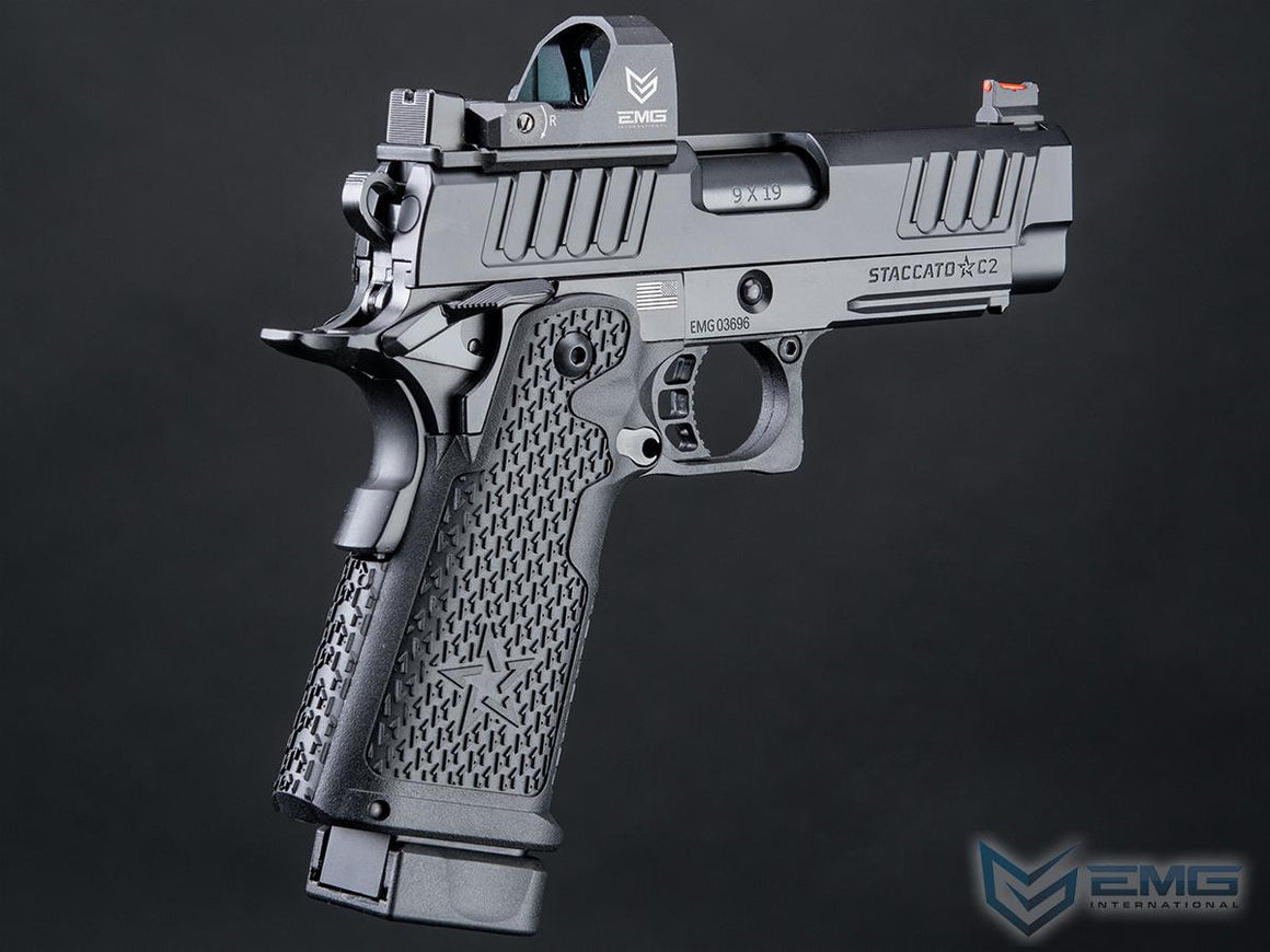 EMG Staccato Licensed C2 Compact 2011 Hi-Capa GBBP Gas Blowback Pistol Airsoft ( Model: VIP Grip / Standard / Green Gas )