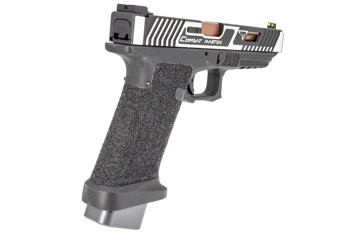 EMG TTI Licensed Combat Master G34 Project GBB Pistol 2 Tone Silver ( WE G17 Base ) ( JKTG Custom Made )