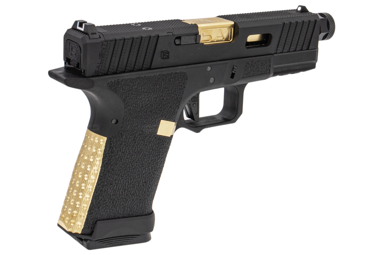 EMG SAI BLU Tier One 2.0 Compact GBB Pistol Airsoft ( Aluminum / Green Gas Type ) ( Gold & Black ) #SA-TO2001
