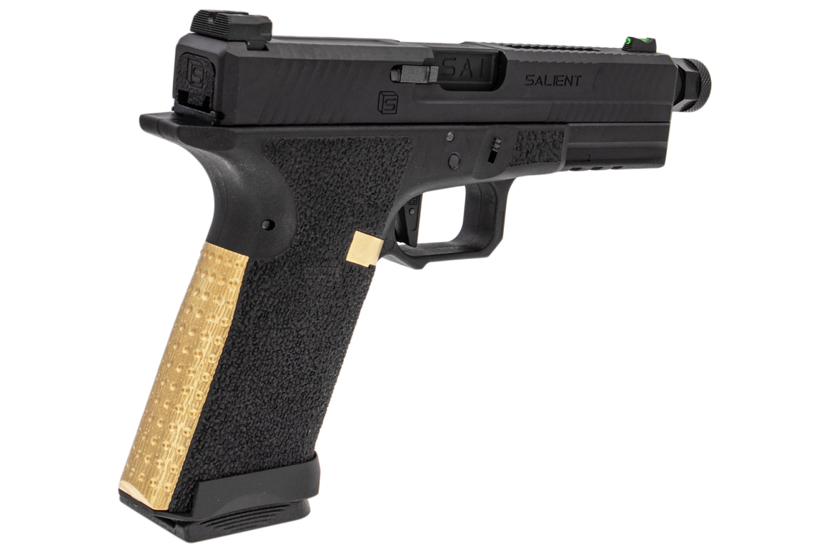 EMG SAI BLU Model 17 Standard GBB Pistol Airsoft ( Full Auto / Aluminum / Green Gas Type ) ( Black & Gold ) #SA-BL0150
