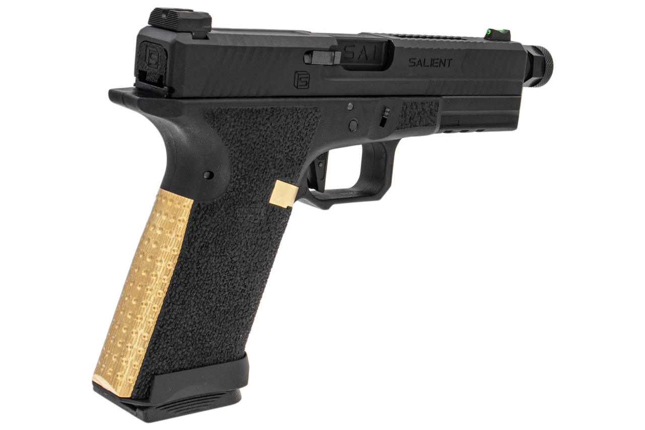 EMG SAI BLU Model 17 Standard GBB Pistol Airsoft ( Full Auto / Aluminum / Green Gas Type ) ( Black & Gold ) #SA-BL0150