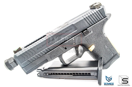 EMG SAI BLU Compact Model 19 GBB Airsoft Training Weapon ( Gas ) ( Black & Gold )