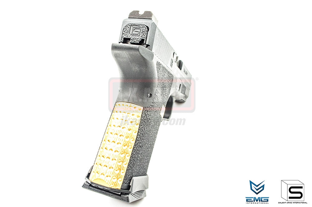 EMG SAI BLU Compact Model 19 GBB Airsoft Training Weapon ( Gas ) ( Black & Gold )