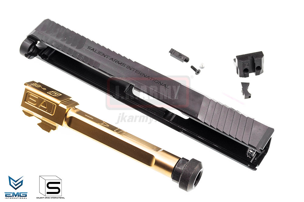 EMG SAI BLU Upgrade Steel Slide w/ Gold Barrel Kit for EMG BLU GBB Pistol ( BK ) ( G&P ) ( Model 17 EMG-PP03 )