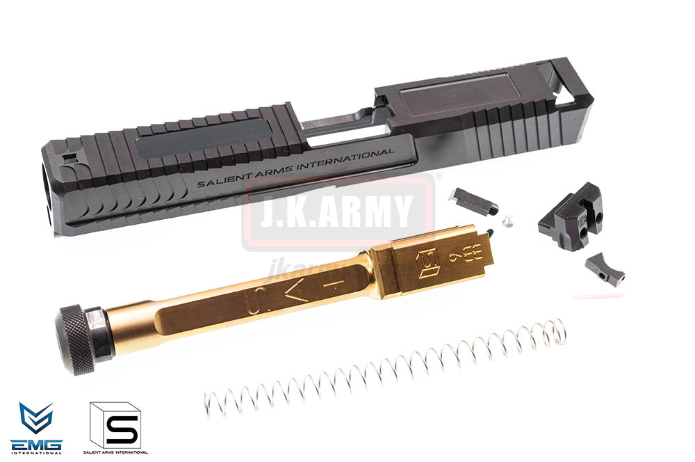 EMG SAI BLU Upgrade Steel Slide w/ Gold Barrel Kit for EMG BLU GBB Pistol ( BK ) ( G&P ) ( Model 17 EMG-PP03 )