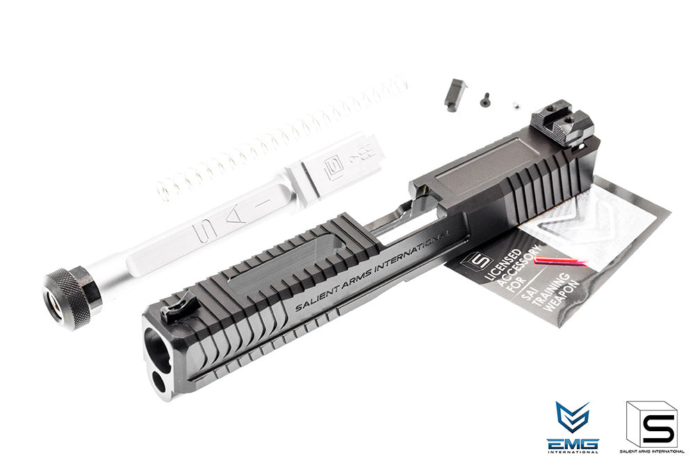 EMG SAI BLU Upgrade Steel Slide w/ Silver Barrel Kit for EMG BLU GBB Pistol ( BK ) ( G&P ) ( Model 17 )