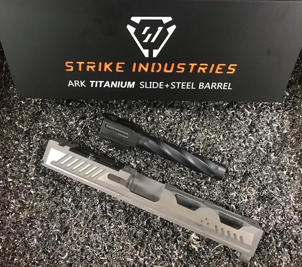 EMG Strike Industries ARK Titanium Slide and Steel Barrel for TM Model 17 GBBP Series ( EMG SI ARK ) ( Marui G17 )