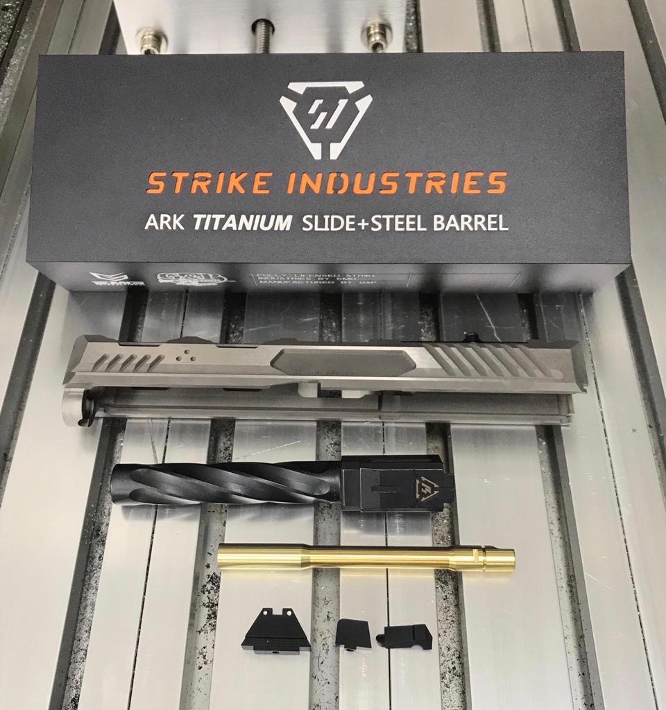 EMG Strike Industries ARK Titanium Slide and Steel Barrel for TM Model 17 GBBP Series ( EMG SI ARK ) ( Marui G17 )