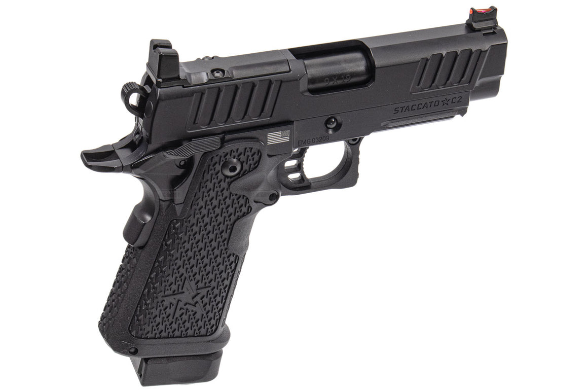 EMG Staccato Licensed C2 Compact 2011 Hi-Capa GBBP Gas Blowback Pistol Airsoft ( Model: VIP Grip / Standard / Green Gas )