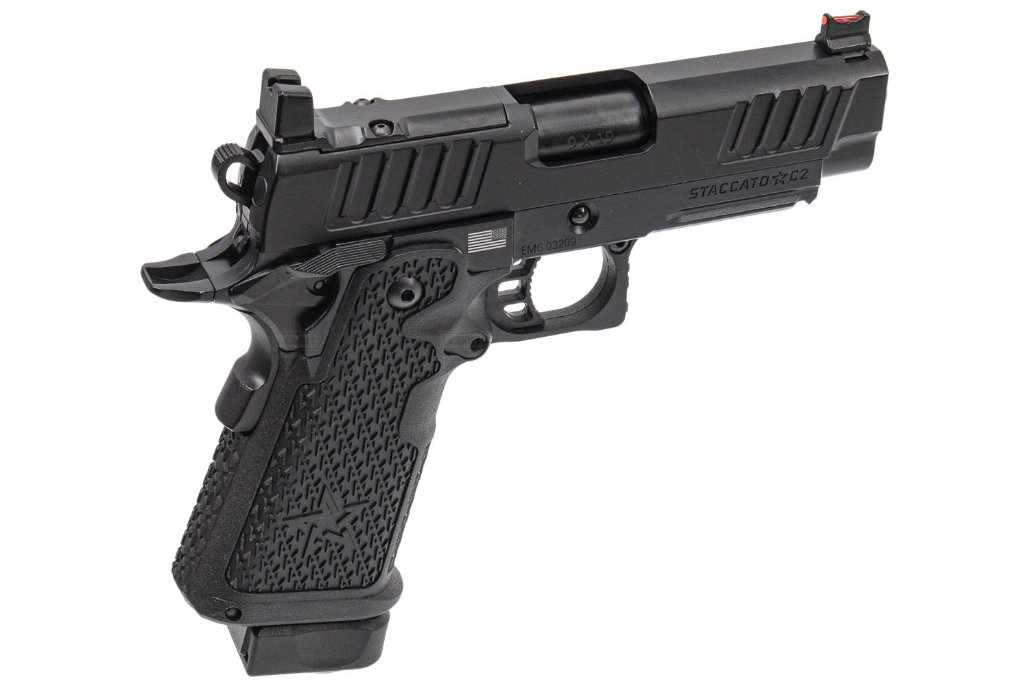 EMG Staccato Licensed C2 Compact 2011 Hi-Capa GBBP Gas Blowback Pistol Airsoft ( Model: VIP Grip / Standard / Green Gas )