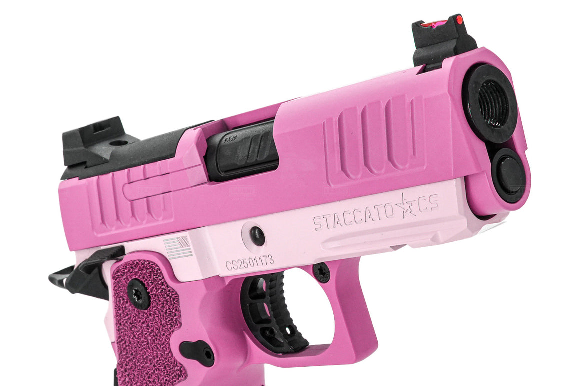 EMG Staccato Licensed CS 2011 Master Grip Hi-Capa GBB Pistol Airsoft ( by SAVIA ) ( Pink )