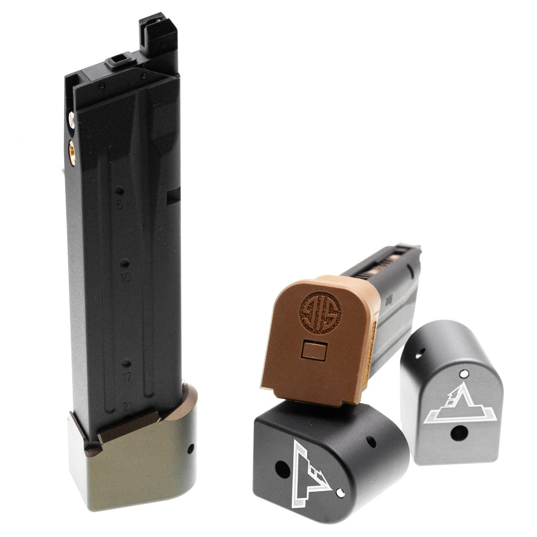 EMG TTI M17 M18 P320 Magazine Extensions Pad for SIG / VFC M17 M18 P320 GBBP Series ( Functional // +Gas +BBs Rds ) ( Licensed by Taran Tactical Innovations )-Grey