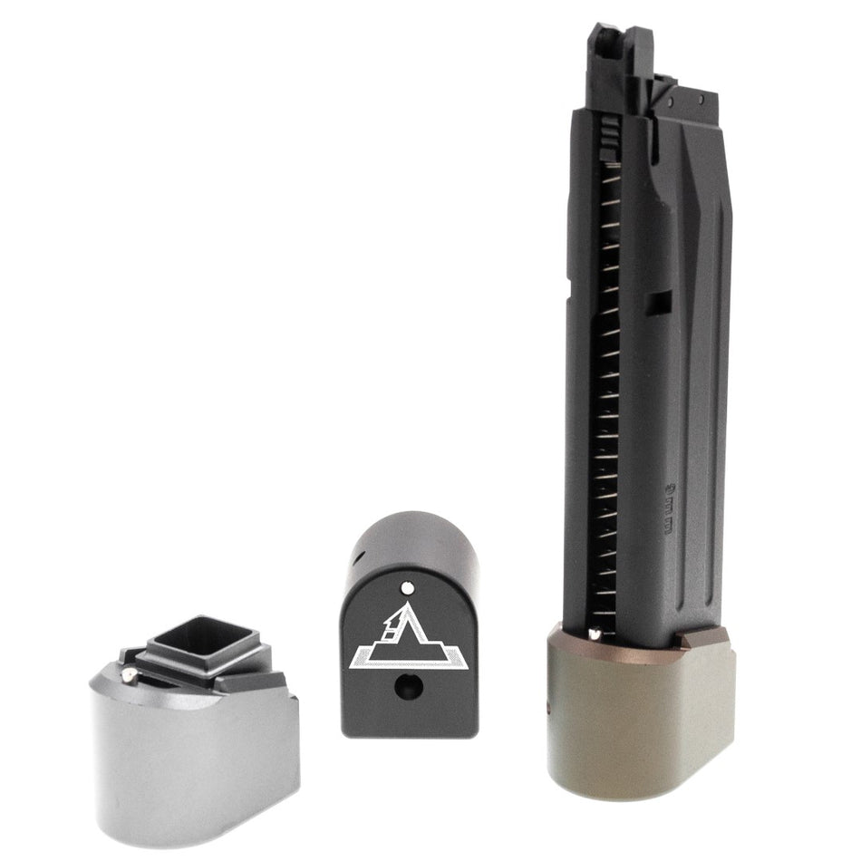 EMG TTI M17 M18 P320 Magazine Extensions Pad for SIG / VFC M17 M18 P320 GBBP Series ( Functional // +Gas +BBs Rds ) ( Licensed by Taran Tactical Innovations )-Grey