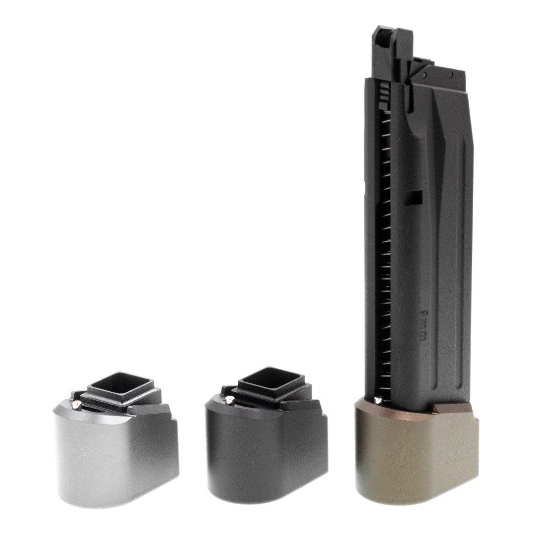 EMG TTI M17 M18 P320 Magazine Extensions Pad for SIG / VFC M17 M18 P320 GBBP Series ( Functional // +Gas +BBs Rds ) ( Licensed by Taran Tactical Innovations )-Grey
