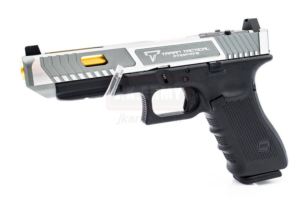 EMG Umarex / VFC TTI Glock 34 GBBP ( G&P Custom ) ( GY / SV Two-Tone )