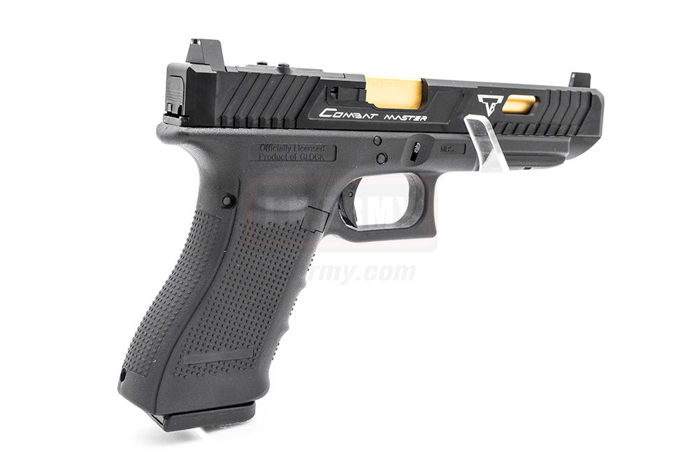 EMG Umarex / VFC TTI Glock 34 GBBP ( G&P Custom ) ( Black , Gold Barrel )