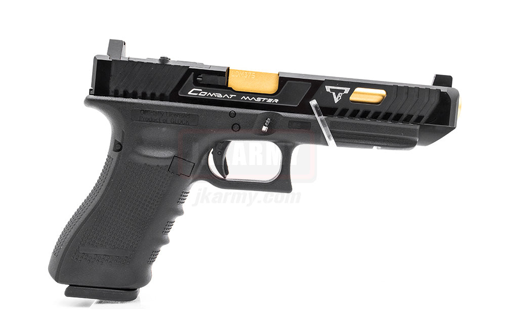 EMG Umarex / VFC TTI Glock 34 GBBP ( G&P Custom ) ( Black , Gold Barrel )