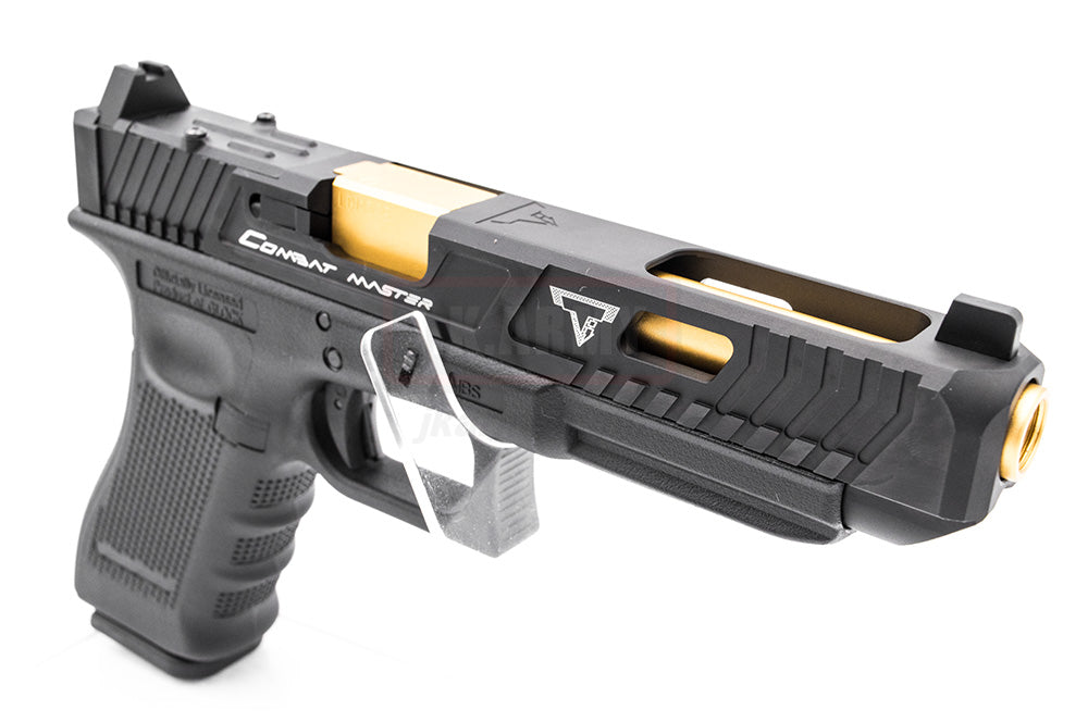 EMG Umarex / VFC TTI Glock 34 GBBP ( G&P Custom ) ( Black , Gold Barrel )