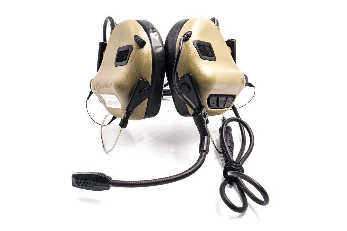 Earmor MilPro M32N Mark3 Tactical Headset ( Mil Spec Communication Hearing Protector ) ( OPSMEN )-Coyote Brown