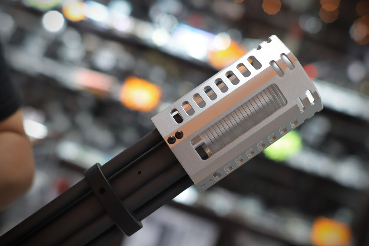 ITP Mini Vulcan 6mm BBs Ammo Expanding Flash Hider For Classic Army CA M133 Mini Vulcan ( 1200 Rounds )-Silver