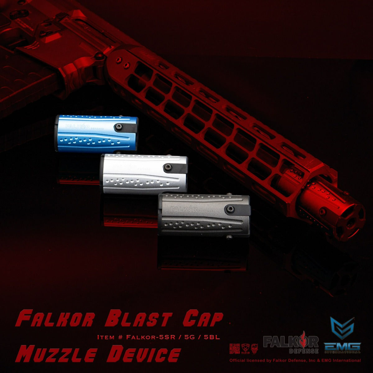 EMG FALKOR Licensed Falkor Blast Cap Muzzle Device Flash Hider 14mm CCW ( by APS )-Silver