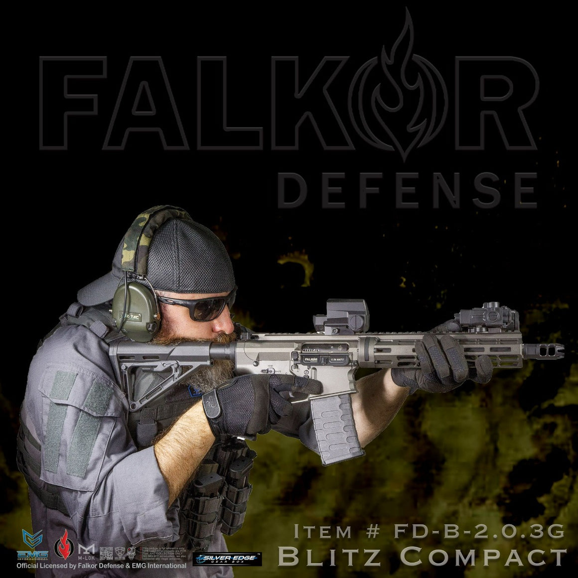 EMG FALKOR Licensed Falkor Tatty 9.5" Handguard Rail ( by APS )-Grey