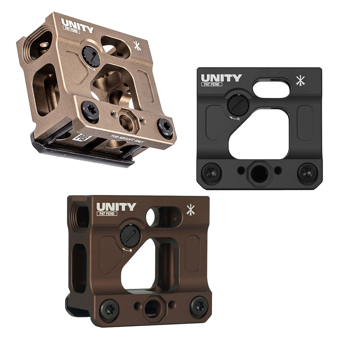 PTS Unity Tactical FAST Micro Mount For Aimpoint Micro ( H1, H2, T1, T2, CompM5 ) / Sig Sauer / Holosun / Primary Arms and Vortex Optics platforms -FDE