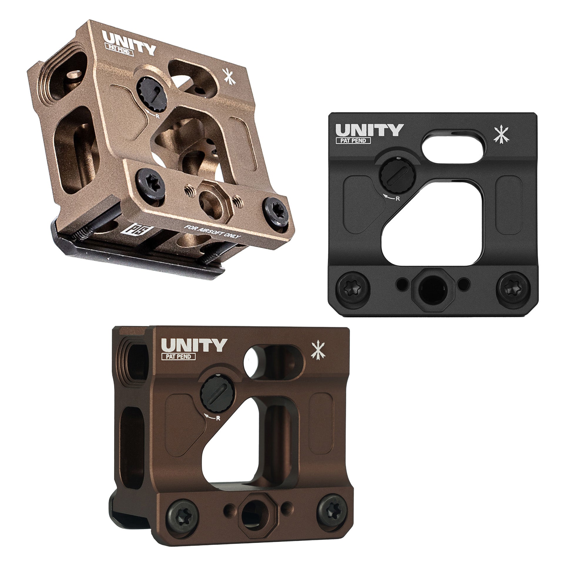 PTS Unity Tactical FAST Micro Mount For Aimpoint Micro ( H1, H2, T1, T2, CompM5 ) / Sig Sauer / Holosun / Primary Arms and Vortex Optics platforms -FDE