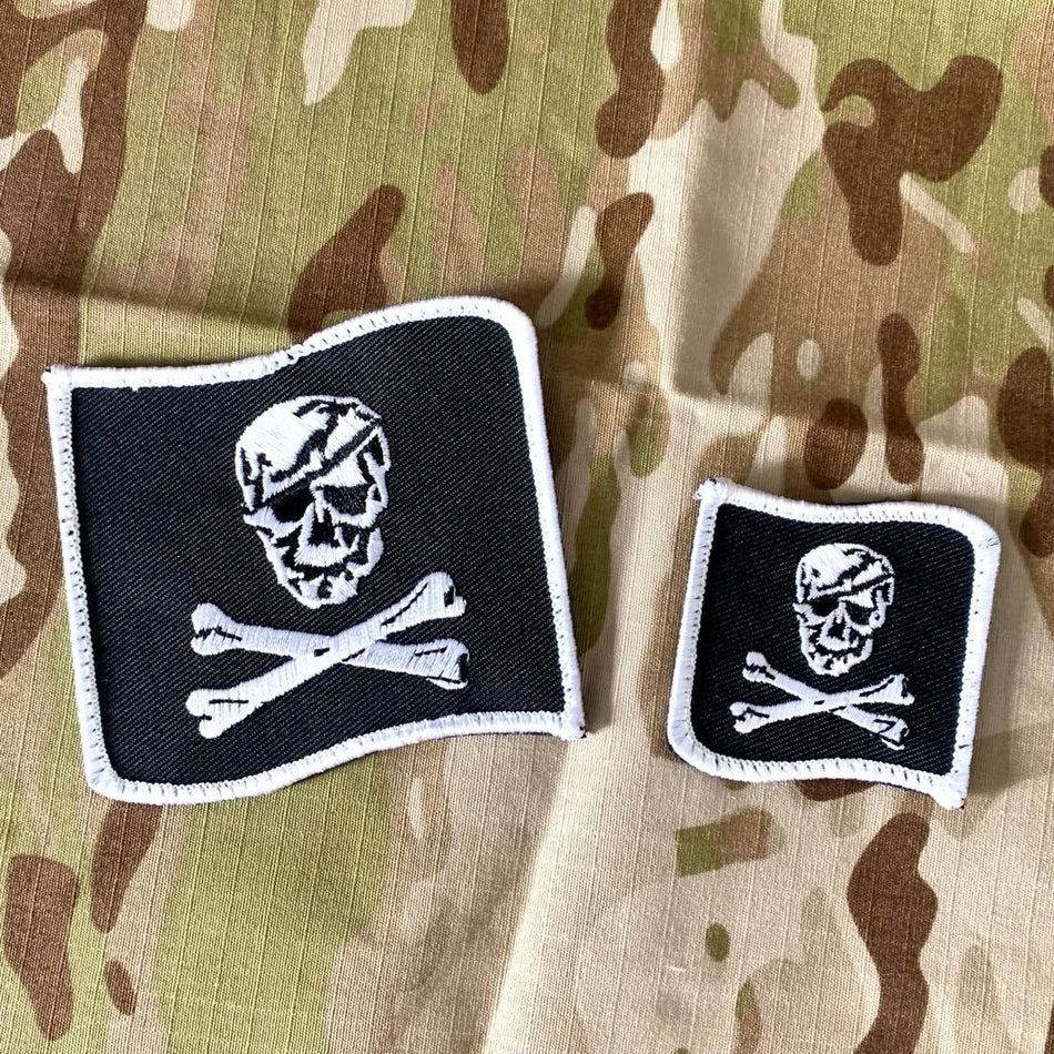 FFI - NSWDG NAVY SEAL DEVGRU BLUE SQUADRON Cross Bone Skull Embroider Patch Set