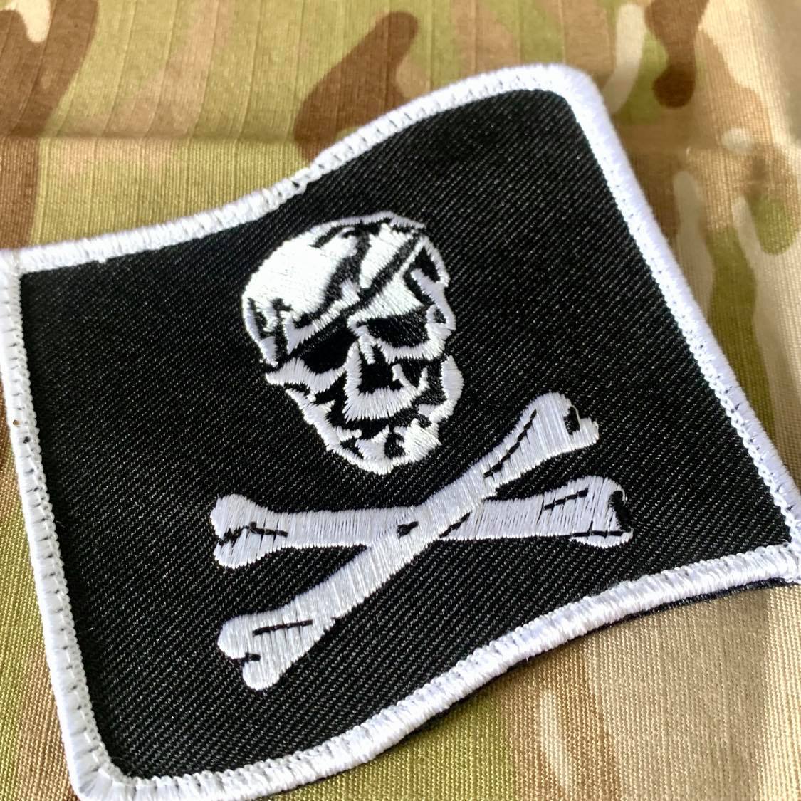 FFI - NSWDG NAVY SEAL DEVGRU BLUE SQUADRON Cross Bone Skull Embroider Patch Set