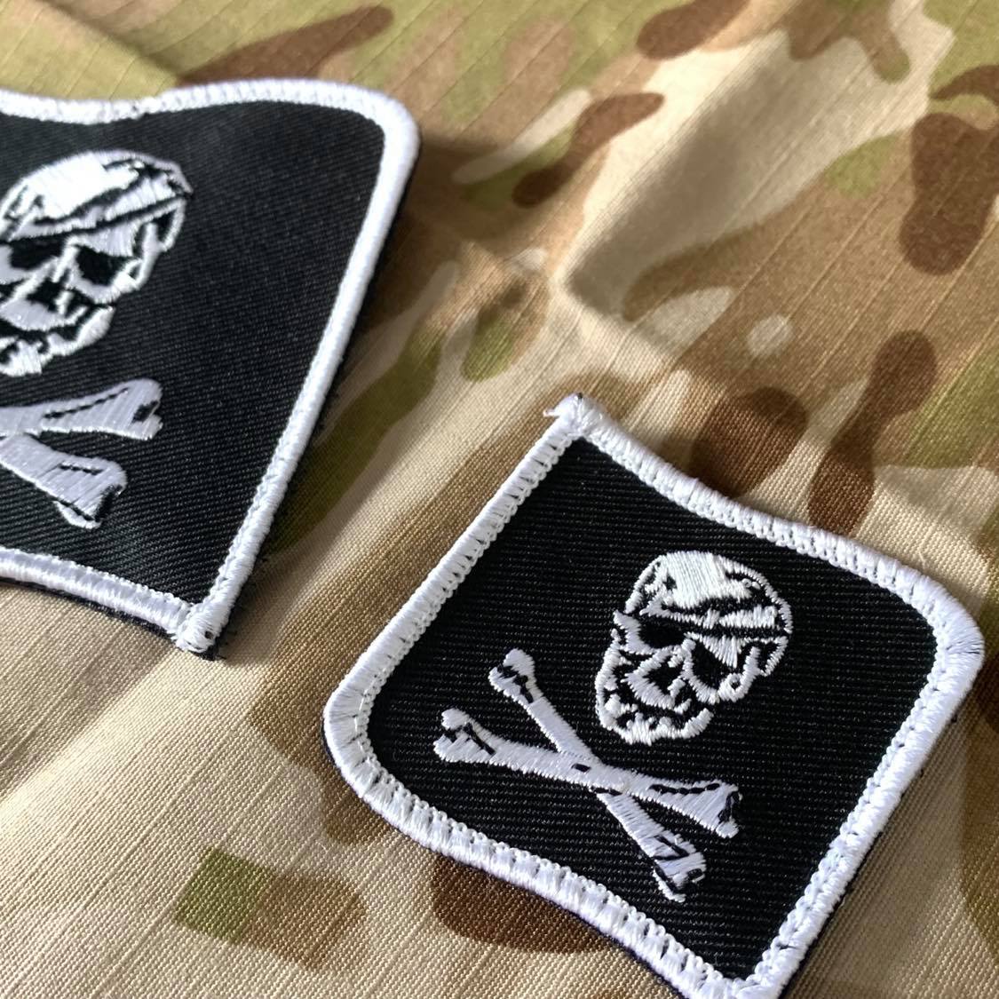 FFI - NSWDG NAVY SEAL DEVGRU BLUE SQUADRON Cross Bone Skull Embroider Patch Set