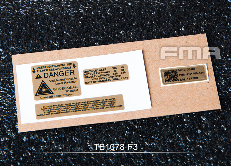 FMA Custom Decals / Sticker F3 For AN/PEQ-15 Case ( PEQ15 ) ( Free Shipping )