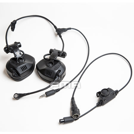 FMA FCS RAC Style Headset / with 5 Pins PTT ( BK )