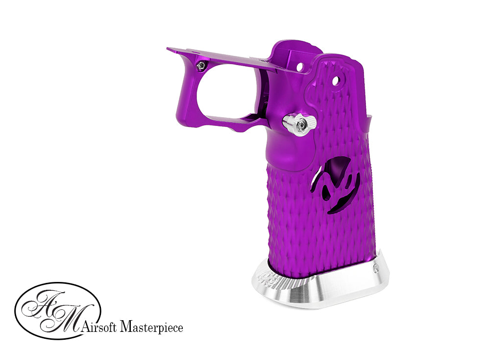 Airsoft Masterpiece AM Aluminum Grip Type 8 ( Infinity Diamond Hollow SV Style ) For Tokyo Marui TM Hi-Capa GBBP-Purple