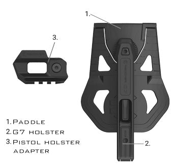 Recover Tactical G7 OWB Holster for all Double Stack Glock Double Stack Glock, P80, Smith & Wesson, Springfield, Sig Sauer, & CZ 9mm/SW40/357 pistols that have an integral rail – ( Recover Stabilizer Brace Compatible )