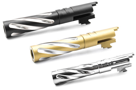 5KU Tornado 4.3 Outer Barrel for Marui TM Hi-Capa 5.1 / 4.3 Series ( 11mm CW ) ( Stainless Steel )-Silver