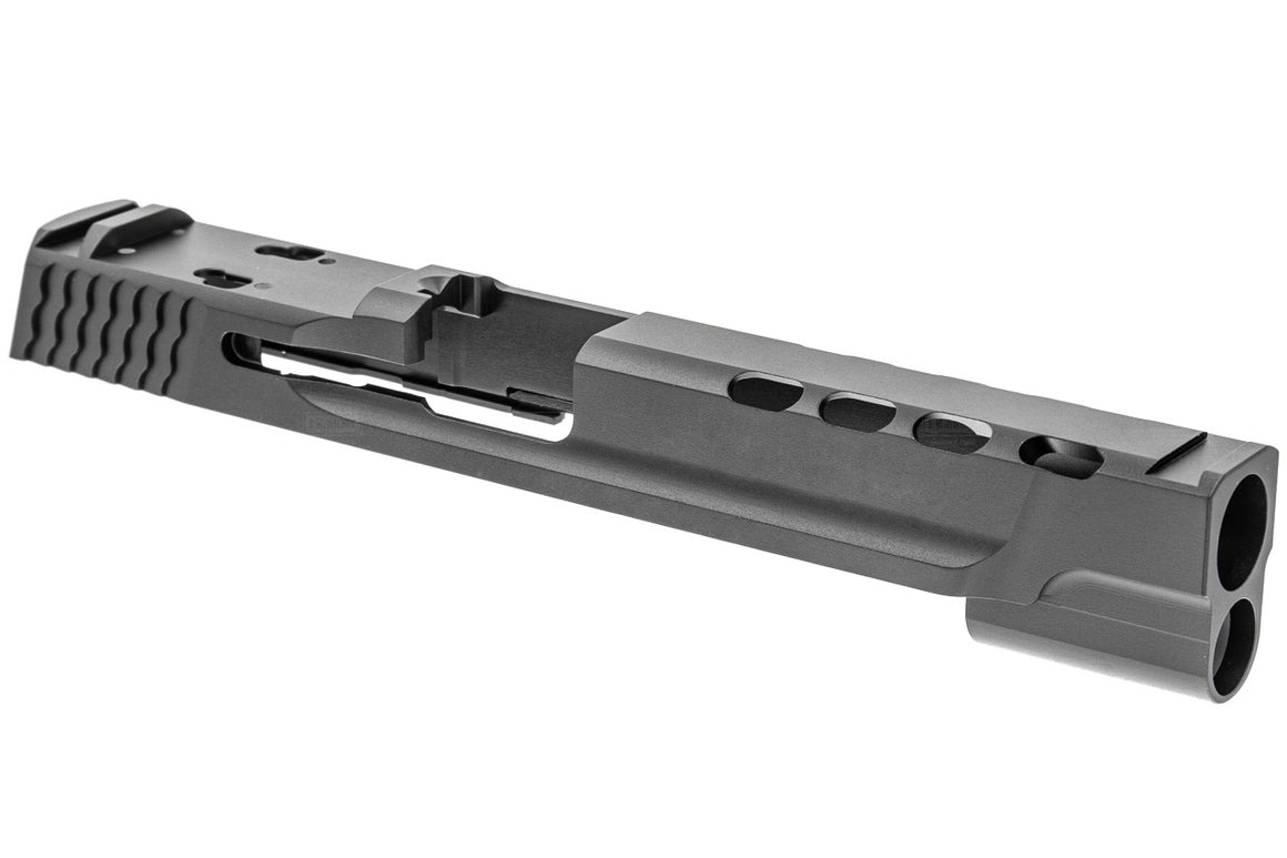 Guarder CNC Aluminum PC Style Slide Set for Tokyo Marui M&P9L GBB Pistol Airsoft ( Black / FDE / Silver )-Silver