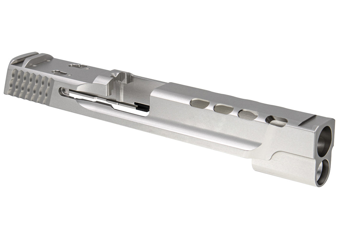 Guarder CNC Aluminum PC Style Slide Set for Tokyo Marui M&P9L GBB Pistol Airsoft ( Black / FDE / Silver )-Silver